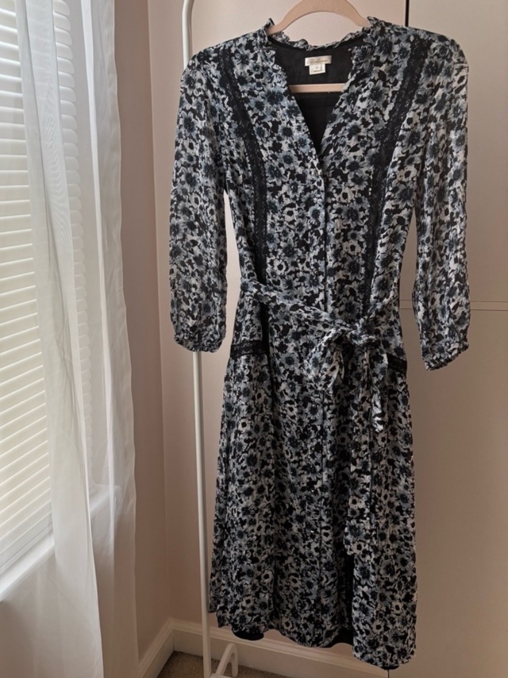 Shoshanna Floral Black and White Dress Size 0